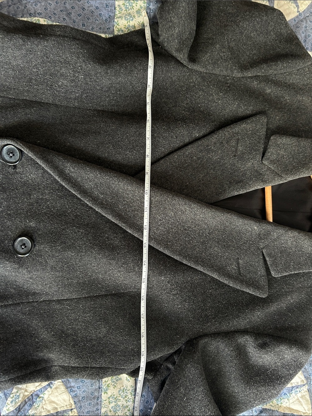 Dior Dark Gray Double-Breasted Wool Pea Coat - Picture 8 of 11